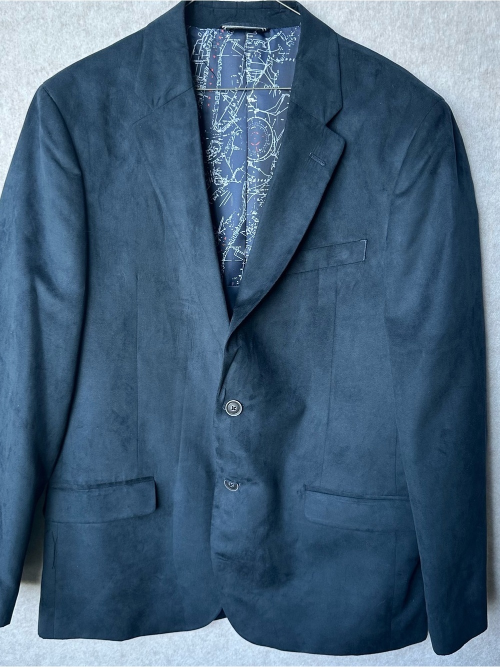 Nautica Men’s Blazer Size 42 R Navy Men's Suede Jacket Classic Two-Button